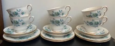 Queen Anne Alexandra Tea Set Plate Cream Sugar 1Cup Hairline • £28