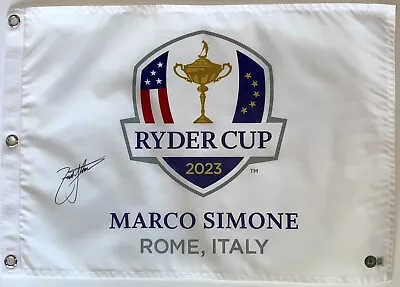 Zach Johnson Signed 2023 Ryder Cup Flag Marco Simone Golf Beckett Bas Coa • $225