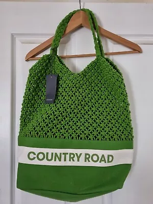 Country Road Vivid Green Net Shopper - NWT Retail $79.95 • $50