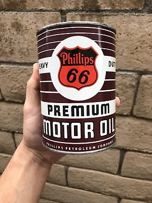 $29.99 • Buy Phillips 66 Rare Motor Oil Quart Can Full Antique Vintage Phillips Petroleum NOS