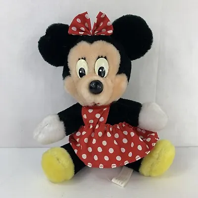 Vintage Disneyland Walt Disney World Plush Minnie Mouse Stuffed Toy 8  Hard Nose • $6.99