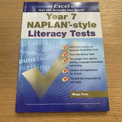 NAPLAN-style Literacy Tests: Year 7 By Maya Puiu (Paperback 2010) • $14.99