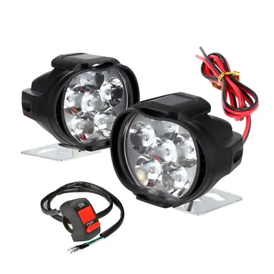  2x Spot Light Motorcycle Headlight Super Bright Fog Lamp LED Scooters Spotlight • $14.61