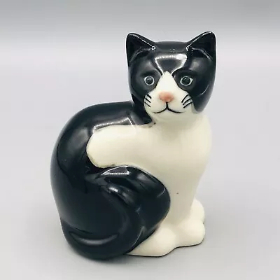 Collectable Quail Ceramic (Q) Black & White Cat 'Noah' Ornament Approx 4” (10cm) • £9.95