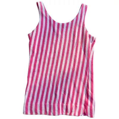 Vintage Stripe Terry Cloth Swimsuit Coverup Dress • $22