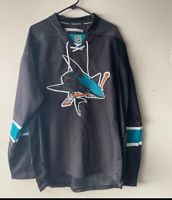 Vintage San Jose Sharks NHL Reebok Men’s Jersey Sz  XXL Preowned Black • $65