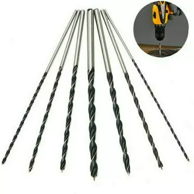 Carpentry 7PCS Extra Long Wood Auger Set 300MM X Long Wood Bits 4-12MM Drill Bit • £6.89