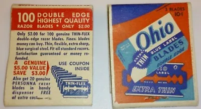 Ohio Blue Label Blades Double Edge Personna Pla Safe Vintage Lot 2 Matchbooks • $8.99