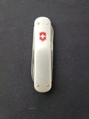 Vintage Silver Alox Victorinox Swiss Army Stainless Money Clip  Folding Knife  • $25