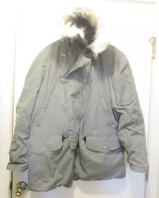 Vintage Military Extreme Cold Weather Parka Fur Hooded Coat N-3B Small Unused • $125