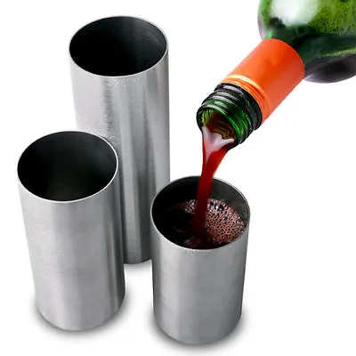 £14.94 • Buy Stainless Steel Thimble Wine Measures Jigger 125/175/250ml | 3 Bar Measure Set