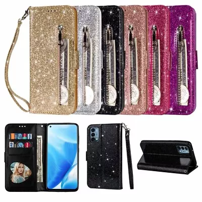 Glitter Zipper Wallet Card Phone Case Cover For Samsung A7 A8 2018 A40 A20E A21S • $15.27