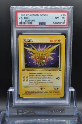 $44.99 • Buy Pokemon Fossil Zapdos (#30) | 1st Edition | PSA 8