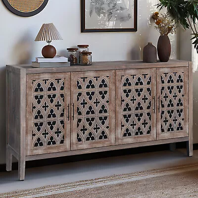 59  Modern Sideboard Buffet Long Coffee Bar Credenza Storage Cabinet W/4 Doors • $415.14