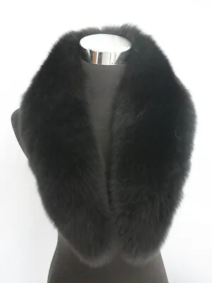100% Real Fox Fur Collar/ Neck Wrap/scarf /women Jacket Collar Black Collar 80cm • $38