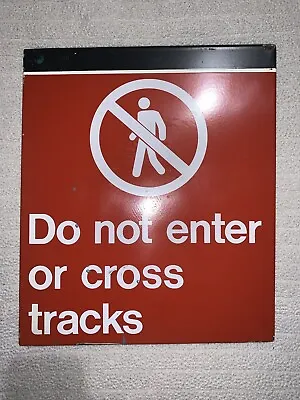 🛑 Old Metal Mta Nyc “ Do Not Enter Or Cross Tracks “ Subway Sign 🛑 • $399.99
