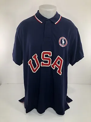 POLO / RALPH LAUREN - 2012 OLYMPICS USA Embroidered XXL Custom Fit Polo Shirt • $69.11