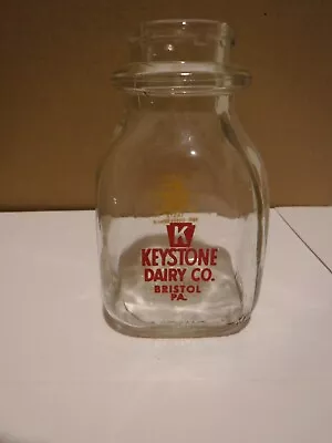 1/2 Pint Keystone Dairy Co Milk Bottle Bristol PA • $6