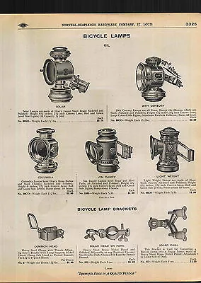 1910 ADVERTISEMENT Oil Bicycle Lamp Lmaps Light Solar Jim Dandy 20th Century • £14.24