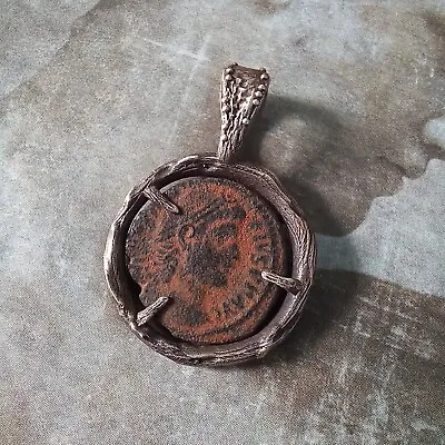 Silver Jewelry Pendant With Roman Empire Authentic Antique Coin • $134
