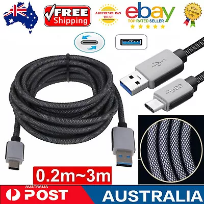 Best Braided USB 3.1 Type C  Fast Charger USB-C Data Cable One Plus Samsung S9 • $15.99