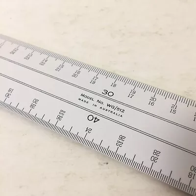 W & G Australia Model WG/512 Hand Scale Double Sided Engine Divided Ruler  • $10