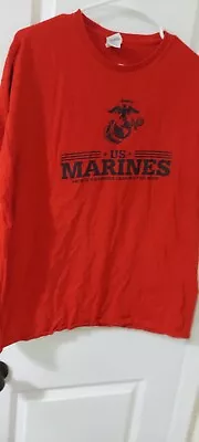 Red U.S. Marine Logo T-shirt. Delta 2XL  Pain Is Weakness Leaving The Body  • $15