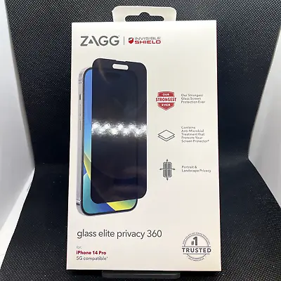 $19.98 • Buy ZAGG InvisibleShield Glass Elite Privacy 360 Screen Protector IPhone 14 Pro