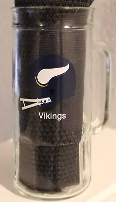 Vintage Fisher Peanuts Minnesota Vikings Helmet Logo NFL Glass Stein Beer Mug • $17.99