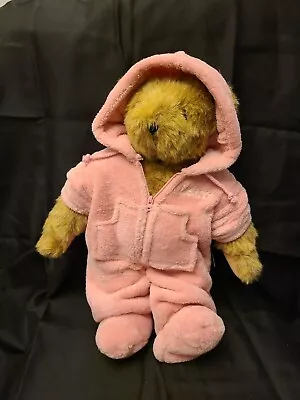 The Vermont Teddy Bear Company Vintage 16' Teddy Bear Pink Pajamas • $19.98