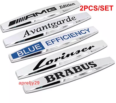 2Pcs Mercedes Benz Amg Edition Lorinser Metal Side Wing Fender Badge Emblem • $18.99