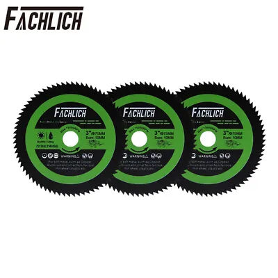 $14.02 • Buy 3pcs 3inch High-Speed Steel Cutting Disc Saw Blade Cut For Copper Metal Aluminum