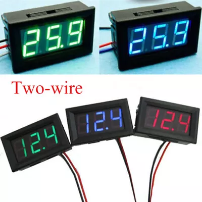 Voltage Display DC Meter 3-Digital Mini Voltmeter Wires LED 0-30V  Panel Tester • $1.90