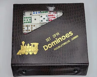 Dominoes Double Twelve Jumbo Game Mexican Train Chicken Foot In Original Case • $20