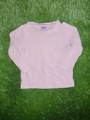 F&F Baby Girls 12-18M Pink Round Neck Long Sleeve Top T-shirt  • £3.85