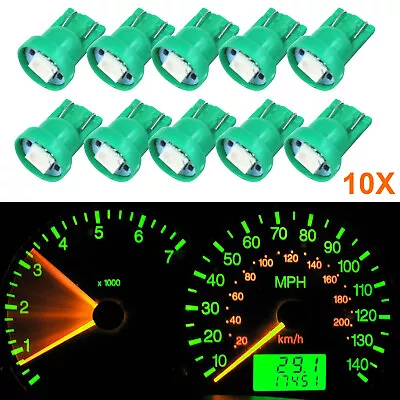 10x T10 Wedge Green 5050 Car LED Gauge Cluster Light 147 152 Speedometer Lamp • $9.13