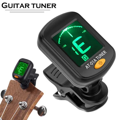 $12.25 • Buy LCD Clip-on Electronic Digital Guitar Tuner Tool Chromatic Violin Ukulele Kit