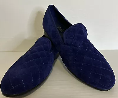 Mens Duke + Dexter Mens Size 10 Loafers Blue Velvet Shoes Business Slippers • £54.02