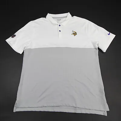 Minnesota Vikings Nike NFL On Field Dri-Fit Polo Men's White/Gray Used • $32.05