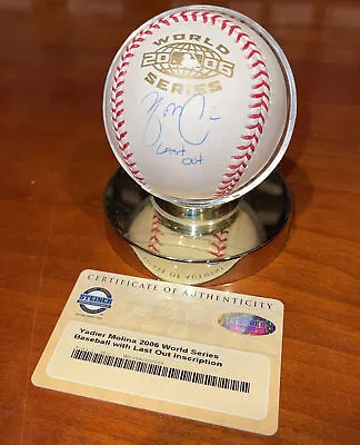 Yadier Molina Signed OML 2006 World Series Baseball Autographed MLB Last Out COA • $999.99