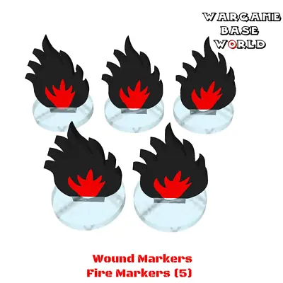 Wargame Base World - Wound Markers - Fire Markers 5 Psc • £6.61