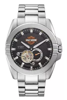 Harley-Davidson Men's Automatic Throttle Stainless Steel Watch Silver 76A166 • $595