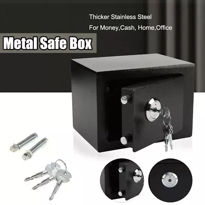 £24.97 • Buy 4.6L Small Safe Safety Thicker Metal Home Money Cash Office Security Deposit Box