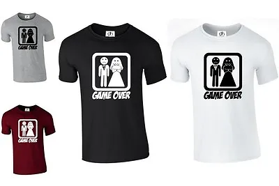 Game Over Funny Wedding TSHIRT Stag Hen Night Bride Lot GIFT (GAMEOVERTSHIRT) • £6.50