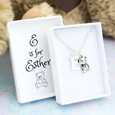 £11.49 • Buy Teddy Bear Necklace, Personalised Gift, Children's Jewellery, Granddaughter Gift