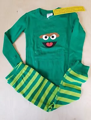 NWT Hanna Andersson SESAME STREET OSCAR THE GROUCH LONG JOHN PAJAMAS 90 3T • $31.99