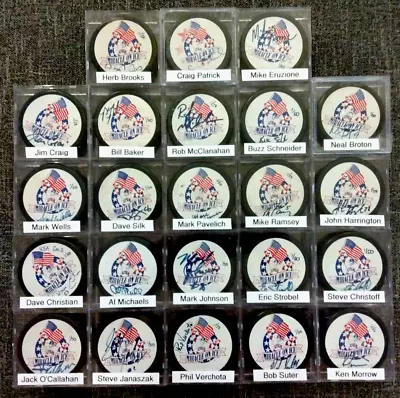 1980 Miracle On Ice Team USA Complete Signed Pucks Set LE Numbered ALL 1/50 COA • $2499