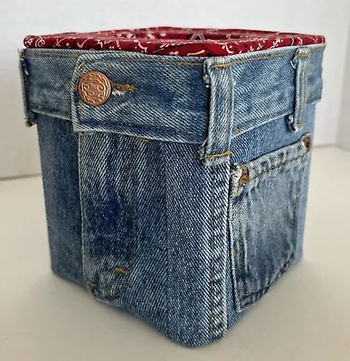 Amazing Levi Denim Tissue Box Bandana One Of A Kind Jeans Hand Made • $89