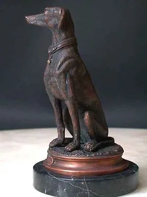 £149.01 • Buy Bronze Dog Sculpture Signed Art Marble Base Greyhound