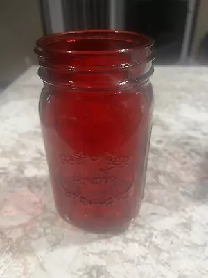 Vintage Red Jar Jardin Est. 1946 Measuring Marks Not Food Safe • $10